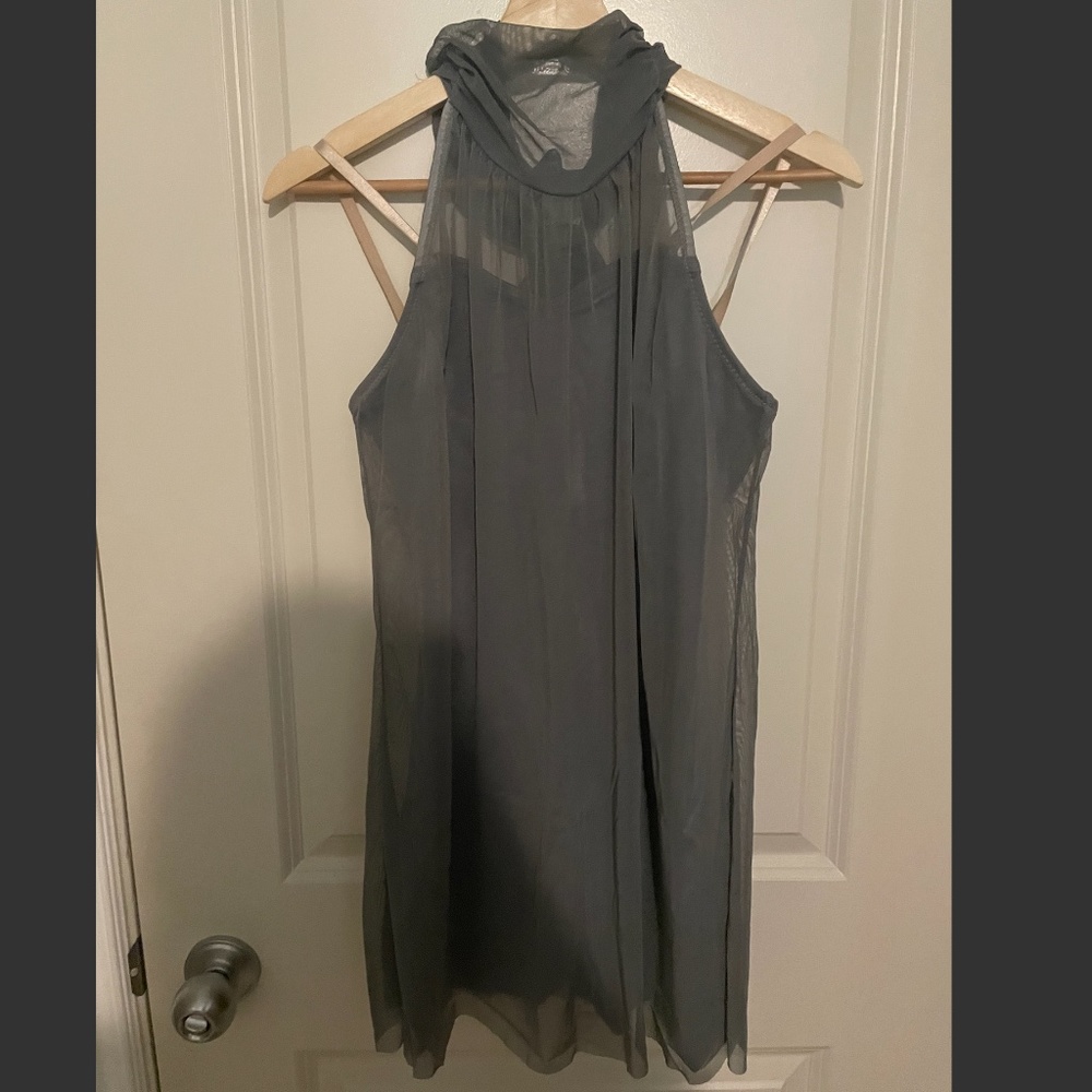 Elegant Gray Halter Dress